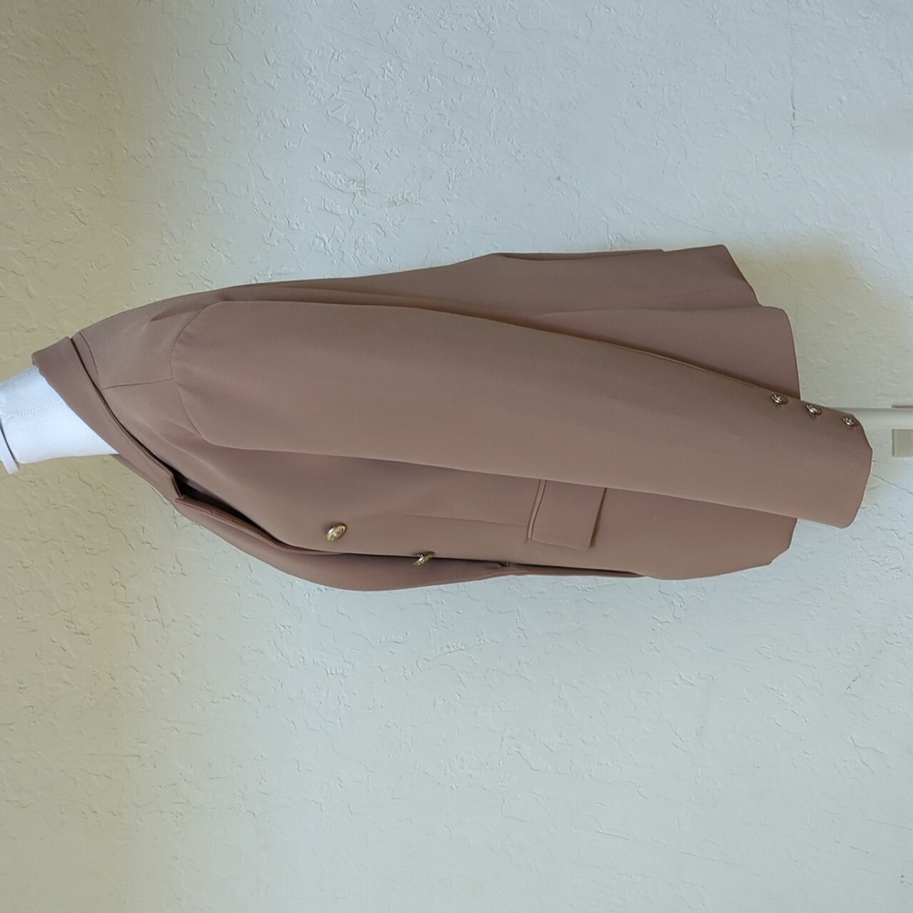 Boston Proper Tan Double-Breasted Blazer - Picture 7 of 12